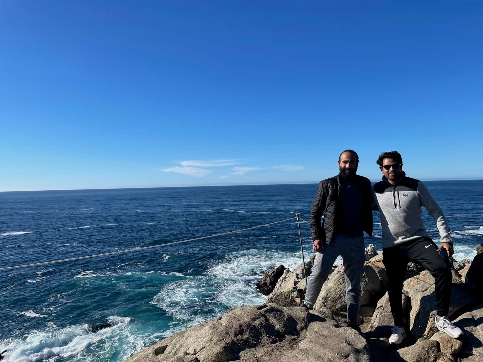 Shabad and Dhruv, the co-founders of Arched, on the coast